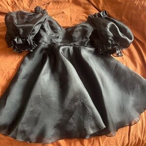 Xs black mini babydoll selkie dress